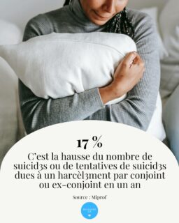 17 % : c'est la hausse du nombre de suicid3s ou de tentatives de suicid3s dues à un harcèl3ment par un conjoint ou un ex conjoint en un an 😱

#recoudreca #stopviolencesfaitesauxfemmes #stopfeminicides #santémentale #salesconnes