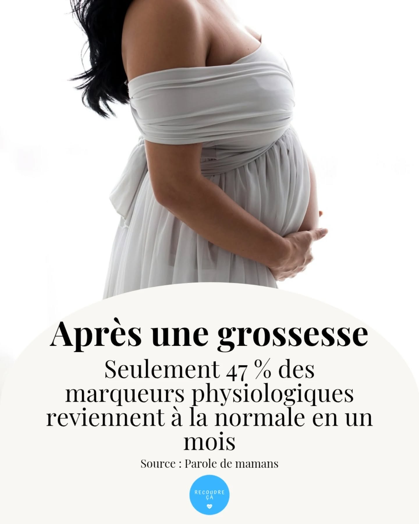 Après une grossesse, seulement 47 % des marqueurs physiologiques reviennent à la normale en un mois.

#recoudreca #grossesse #maternité #naissance #naissancerespectée