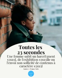 Toutes les 23 secondes, une femme subit un harcèlem3ment s3xu3l, de l'exhibiti0n s3xu3lle ou l'envoi non sollicité de contenus à caractère s3xu3l 🤢

#recoudreca #stopviolencesfaitesauxfemmes #stopharcelement #stopharcelementsexuel #noustoutes