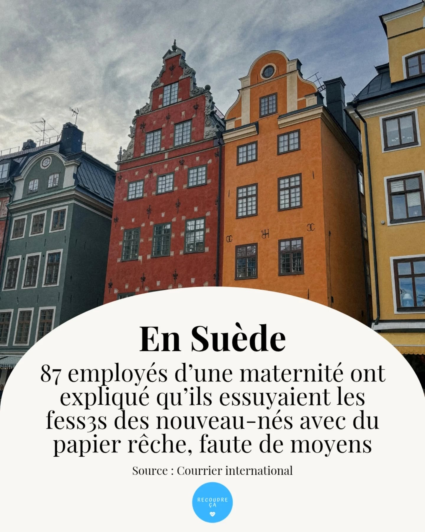 En Suède, 87 employés d'une maternité ont expliqué qu'ils essayaient les fess3s des nouveau-nés avec du papier rèche, faute de moyens...
#recoudreca #maternité #noustoutes #feministe #hopital