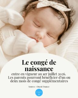 Les parents d’un enfant né depuis le 1er janvier 2026 pourront bénéficier d’un ou deux mois de congé supplémentaires, après le congé maternité. 

Ce congé est à prendre dans les neuf mois après la naissance.

Petit rappel : ça n'a rien d'un congé 😂

#recoudreca #naissance #maternité #grossesse #naissancerespectée
